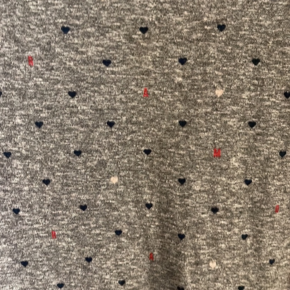Current/ Elliott Grey Cotton Perfect Muscle Tee Heart Print Dress worn once - Picture 4 of 8